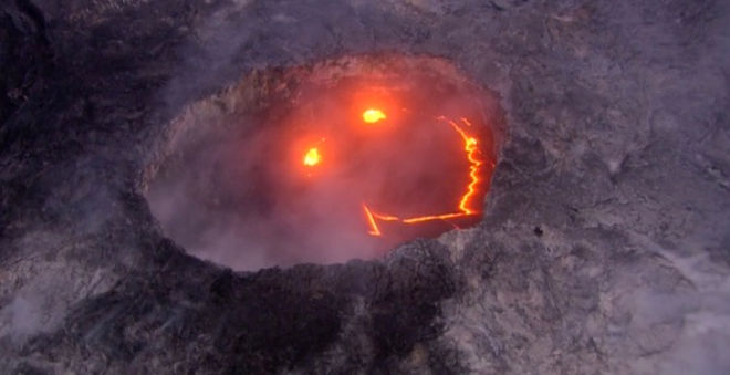 recent volcano eruption in hawaii smiley face