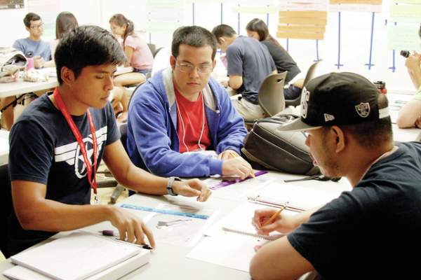 Students working on their internships