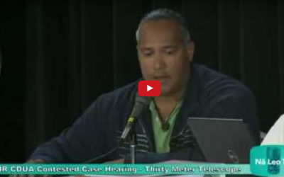 Keahi Warfield’s Testimony in the TMT Contested Case Hearing
